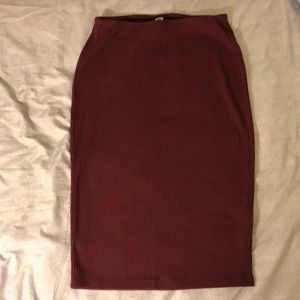 Burgundy Pencil Skirt